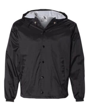 BLACK Augusta sportswear 3102 hooded coach's jacket