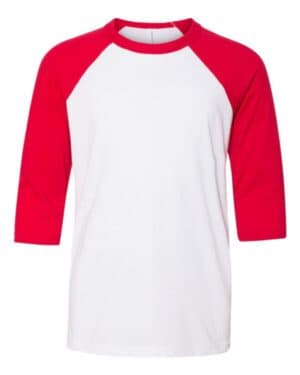 Bella canvas 3200Y youth three-quarter sleeve baseball tee