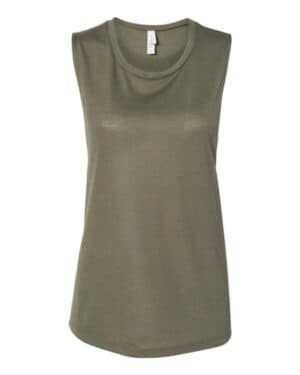 MILITARY GREEN Bella canvas 8803 women's flowy scoop muscle tank