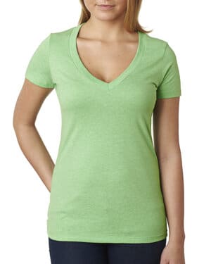 APPLE GREEN Next level apparel 6640 ladies' cvc deep v-neck t-shirt