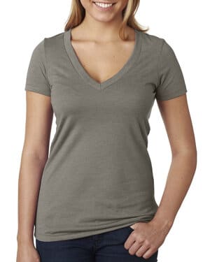 WARM GRAY Next level apparel 6640 ladies' cvc deep v-neck t-shirt