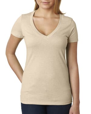 Next level apparel 6640 ladies' cvc deep v-neck t-shirt