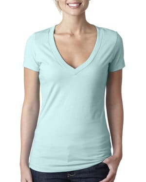 Next level apparel 6640 ladies' cvc deep v-neck t-shirt