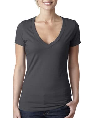 CHARCOAL Next level apparel 6640 ladies' cvc deep v-neck t-shirt