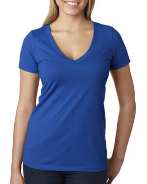 Next level apparel 6640 ladies' cvc deep v-neck t-shirt