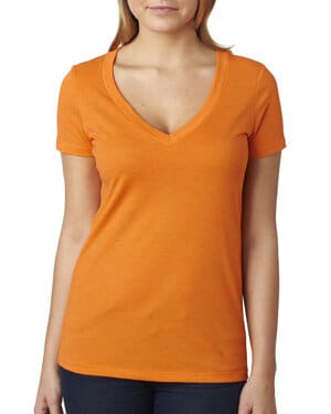 ORANGE Next level apparel 6640 ladies' cvc deep v-neck t-shirt