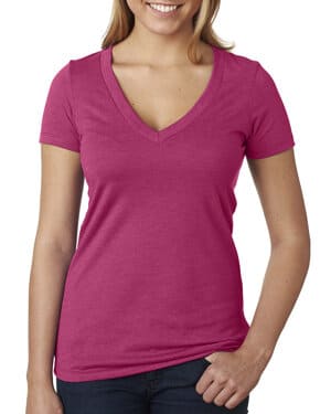 Next level apparel 6640 ladies' cvc deep v-neck t-shirt