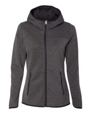 HEATHER BLACK W18700 women's heatlast fleece tech full-zip hooded sweatshirt