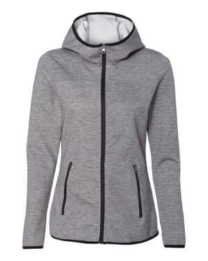 HEATHER STORM W18700 women's heatlast fleece tech full-zip hooded sweatshirt