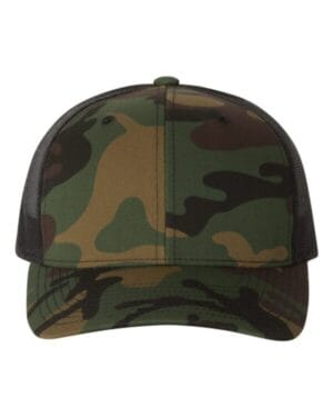 GREEN CAMO/ BLACK Yp classics 6606 retro trucker cap