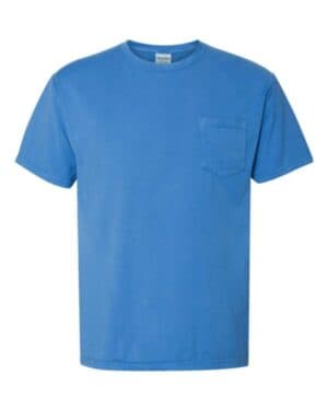 SUMMER SKY BLUE Comfortwash by hanes GDH150 garment-dyed pocket t-shirt