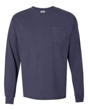 ANCHOR SLATE GDH250 garment-dyed long sleeve t-shirt with a pocket