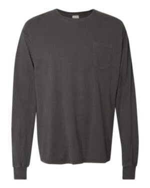 NEW RAILROAD GREY GDH250 garment-dyed long sleeve t-shirt with a pocket