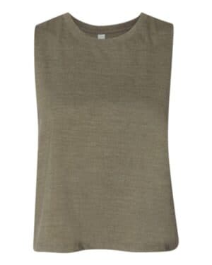 HEATHER OLIVE Bella canvas 6682 women's racerback crop tank