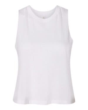 SOLID WHITE BLEND Bella canvas 6682 women's racerback crop tank