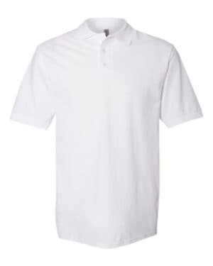 WHITE Jerzees 443M 100% ring-spun cotton piqu polo