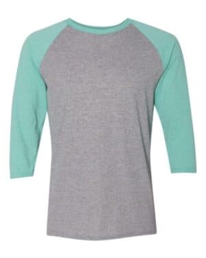 OXFORD/ MINT HEATHER 601RR triblend three-quarter raglan baseball t-shirt