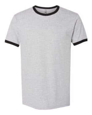 HEATHER GREY/ BLACK Next level 3604 cotton ringer t-shirt