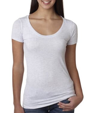 HEATHER WHITE Next level apparel 6730 ladies' triblend scoop