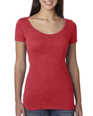 VINTAGE RED Next level apparel 6730 ladies' triblend scoop