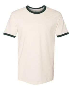 NATURAL/ FOREST GREEN Next level 3604 cotton ringer t-shirt