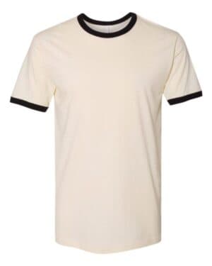 NATURAL/ BLACK Next level 3604 cotton ringer t-shirt