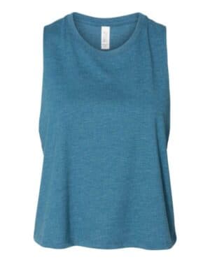 HEATHER DEEP TEAL Bella canvas 6682 women's racerback crop tank
