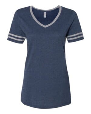 Jerzees 602WVR women's varsity triblend v-neck t-shirt