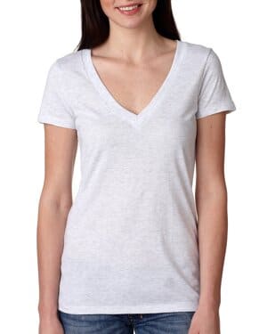 HEATHER WHITE Next level apparel 6740 ladies' triblend deep v