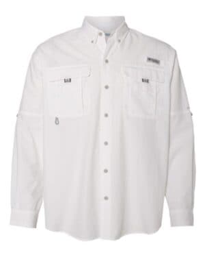 WHITE Columbia 101162 pfg bahama ii long sleeve shirt