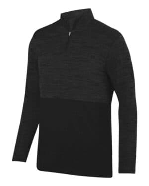BLACK Augusta sportswear 2908 shadow tonal heather quarter-zip