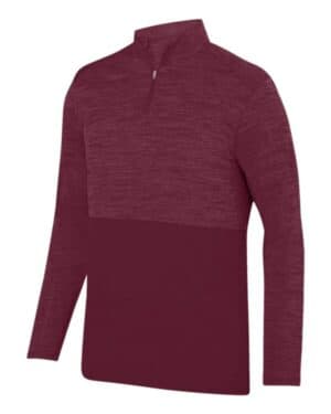 MAROON Augusta sportswear 2908 shadow tonal heather quarter-zip