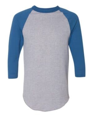 ATHLETIC HEATHER/ ROYAL Augusta sportswear 4420 three-quarter raglan sleeve baseball jersey