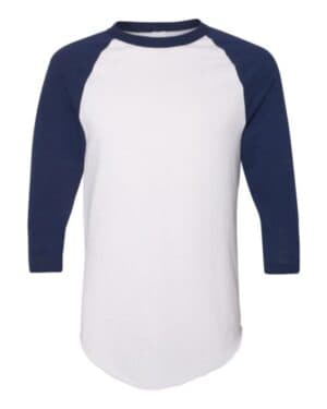 WHITE/ NAVY Augusta sportswear 4420 three-quarter raglan sleeve baseball jersey