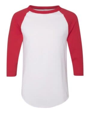 WHITE/ RED Augusta sportswear 4420 three-quarter raglan sleeve baseball jersey