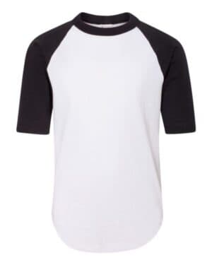 WHITE/ BLACK Augusta sportswear 4421 youth three-quarter sleeve baseball jersey