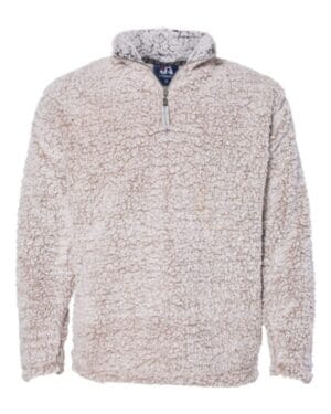 OATMEAL HEATHER J america 8454 sherpa quarter-zip pullover
