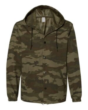 FOREST CAMO Independent trading co EXP95NB water-resistant hooded windbreaker