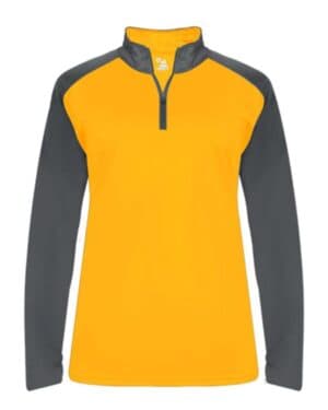 GOLD/ GRAPHITE 4008 ultimate softlock women's sport quarter-zip pullover