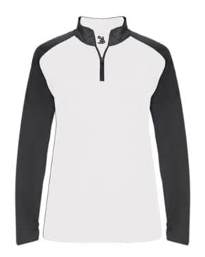 WHITE/ GRAPHITE 4008 ultimate softlock women's sport quarter-zip pullover