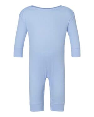 LIGHT BLUE Rabbit skins 4412 infant long legged baby rib bodysuit