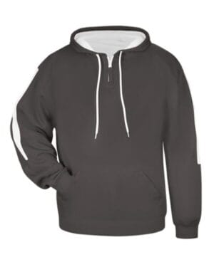 GRAPHITE/ WHITE Badger 1456 sideline fleece hooded sweatshirt