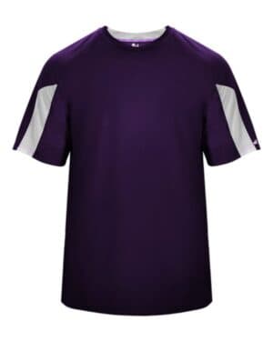 PURPLE/ WHITE Badger 2176 youth striker t-shirt
