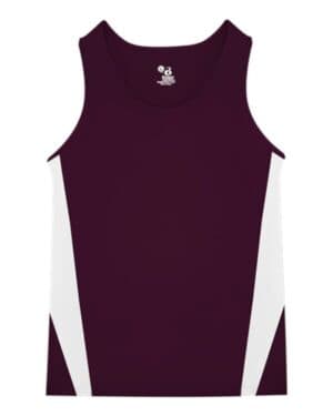 MAROON/ WHITE Alleson athletic 2667 youth stride singlet
