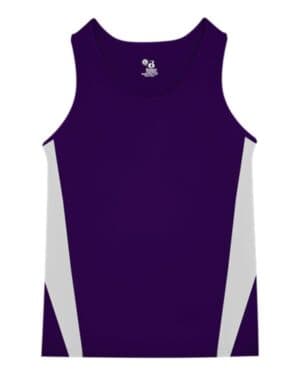 PURPLE/ WHITE Alleson athletic 2667 youth stride singlet