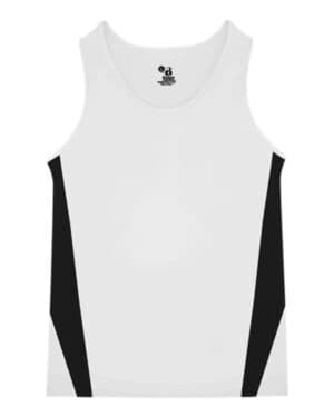 WHITE/ BLACK Alleson athletic 2667 youth stride singlet