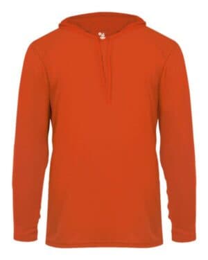 BURNT ORANGE Badger 4105 b-core hooded long sleeve t-shirt