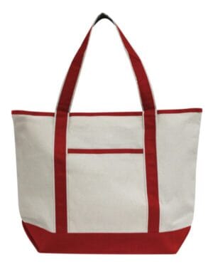 NATURAL/ RED OAD103 promotional heavyweight large boat tote