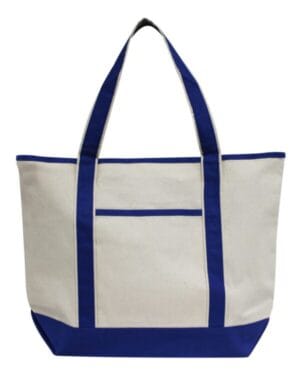 NATURAL/ ROYAL OAD103 promotional heavyweight large boat tote