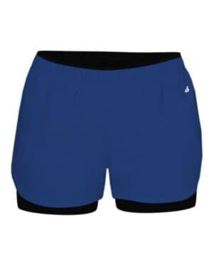 ROYAL/ BLACK Badger 6150 women's double up shorts